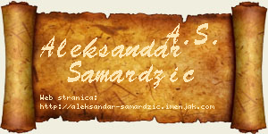 Aleksandar Samardžić vizit kartica
